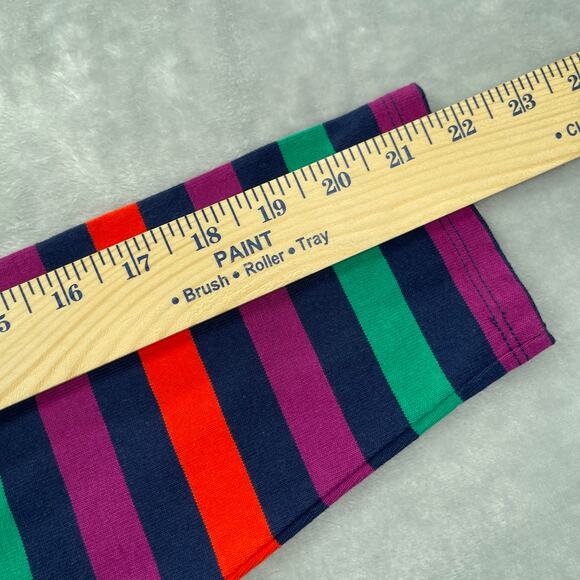 Lands End Top Women Large 14-16 Colorful Striped Cotton Lace-up Tunic Resortwear - Picture 9 of 16